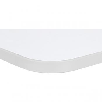 Tischplatte Quadro quadratisch, weiss, Kante grau