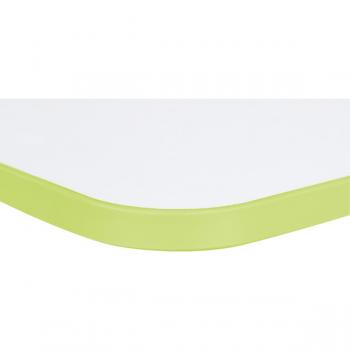 Tischplatte Quadro quadratisch, weiss, Kante grün