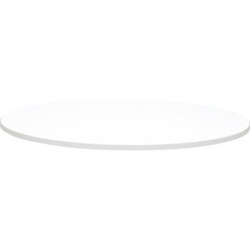 Tischplatte Quadro rund, weiss, Kante grau