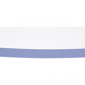 Tischplatte Quadro rund, weiss, Kante blau