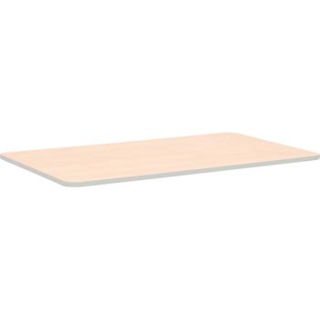 Tischplatte Quadro rechteckig, 120x65 cm, Ahorn, Kante grau