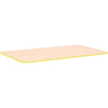 Tischplatte Quadro rechteckig, 120x65 cm, Ahorn, Kante limone