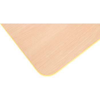 Tischplatte Quadro rechteckig, 120x65 cm, Ahorn, Kante gelb