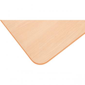Tischplatte Quadro rechteckig, 120x65 cm, Ahorn, Kante orange