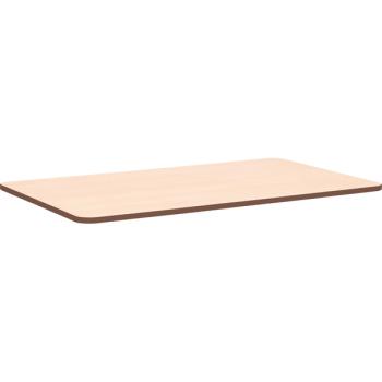 Tischplatte Quadro rechteckig, 120x65 cm, Ahorn, Kante braun