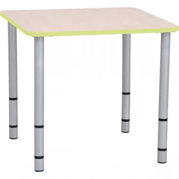 Tischplatte Quadro quadratisch, Ahorn, Kante grün