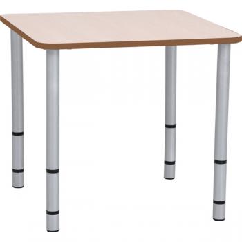 Tischplatte Quadro quadratisch, Ahorn, Kante braun