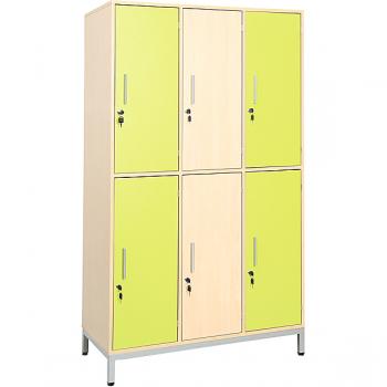 Garderobenschrank mit Metallbeinen, 6 Fächer