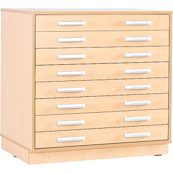 Schrank M mit tiefen Schubladen, auf Sockel