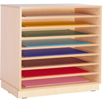 Schrank M mit tiefen Einlegeböden, auf Sockel