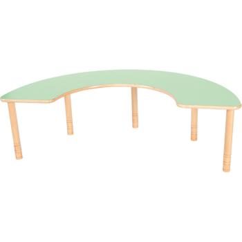 Hufeisentisch, Tischhöhe: 40-58 cm, HPL grün