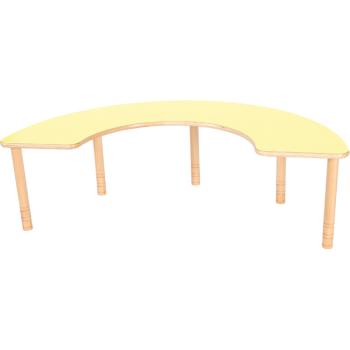 Hufeisentisch, Tischhöhe: 40-58 cm, HPL gelb