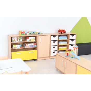 Behälter auf Rollen, gelb