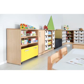 Behälter auf Rollen, gelb