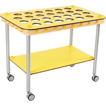 Zahnputzbecherwagen Rechteck, 26 Becher