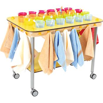 Zahnputzbecherwagen Rechteck, 26 Becher