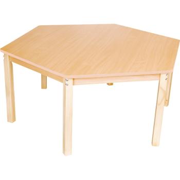 Tischplatte 6eckig, Ahorn, Kante Ahorn