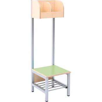 Garderobe Flexi 2 mit Gestell, Sitzhöhe: 35 cm, Fachbreite: 18 cm, grün