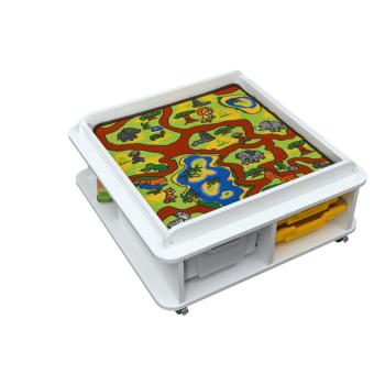 Grossflächiger Mehrzwecktisch auf Rollen, quadratisch, H 37, weiss