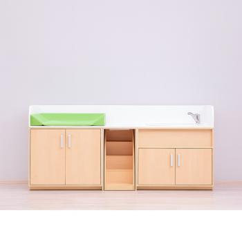 Wickelkommoden-Landschaft 2 mit Waschbecken, T 75 cm