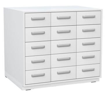 Wickelkommode mit 15 Schubladen (ohne Arbeitsplatte) weiss