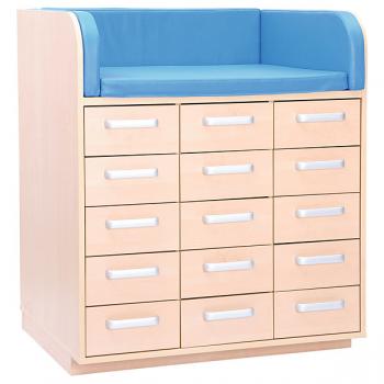 Wickelkommode mit 15 Schubladen