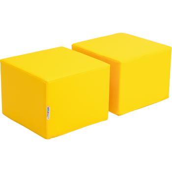 Sitze für Grande Bücherkiste mit Gestell, gelb