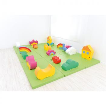 Schaumstoffmatte mit rechtsseitigem Ausschnitt, hellgrün