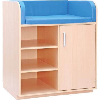 Wickelauflage, Seitenteile aufstellbar, mittel, blau