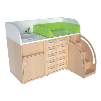 Wickelauflage B 93, Tiefe 73 cm, hellgrün