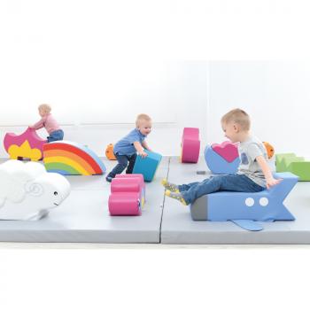 Schaumstoffmatte mit linksseitigem Ausschnitt, grau