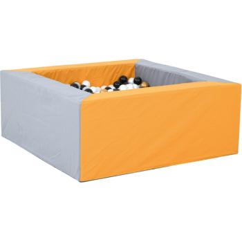 Ballbad 1,5 x 1,5 m, grau-senf, Wandhöhe 60 cm, inkl. Bälle