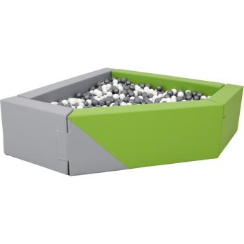 Ballbad 3eckig, grau-hellgrün, H 60 , inkl. Bälle