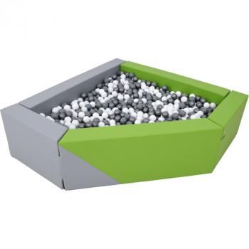 Ballbad 3eckig, grau-hellgrün, H 60 , inkl. Bälle