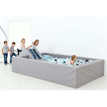 Treppe mit Rutsche, grau für Ballbäder H 60 cm