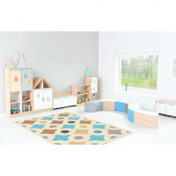 Achtelkreis-Sitz Paolo, kurz, beige