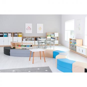 Achtelkreis-Sitz Paolo, kurz, meerblau