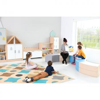 Achtelkreis-Sitz Paolo, kurz, meerblau