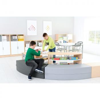 Achtelkreis-Sitz Paolo, lang, hellgrau