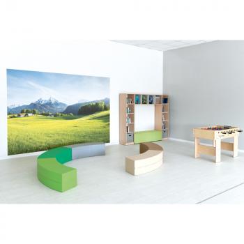 Achtelkreis-Sitz Paolo, lang, hellbraun