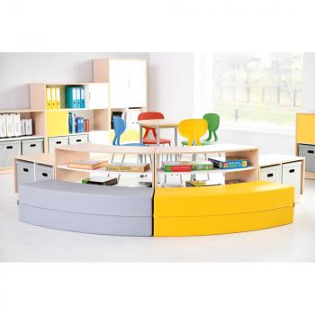 Achtelkreis-Sitz Paolo, lang, gelb