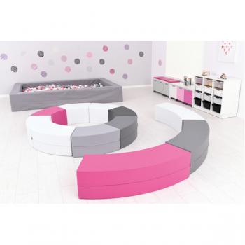 Achtelkreis-Sitz Paolo, lang, pink