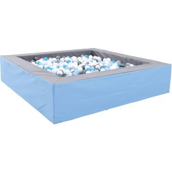 Ballbad 2 m, grau-hellblau, H 45, inkl. Bälle