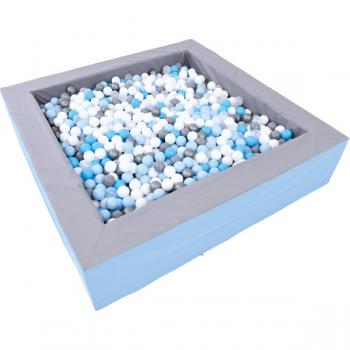 Ballbad 2 m, grau-hellblau, H 45, inkl. Bälle