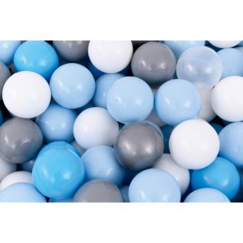 Ballbad 2 m, grau-hellblau, H 45, inkl. Bälle