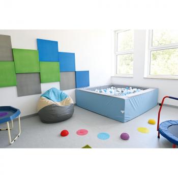 Ballbad 2 m, grau-hellblau, H 45, inkl. Bälle