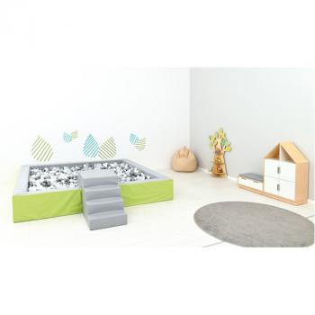 Ballbad Q 3 m, grau-hellgrün, H 45, inkl. Bälle