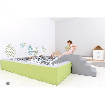 Ballbad Q 3 m, grau-hellgrün, H 45, inkl. Bälle