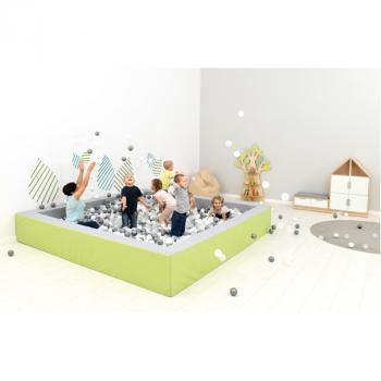 Ballbad Q 3 m, grau-hellgrün, H 45, inkl. Bälle