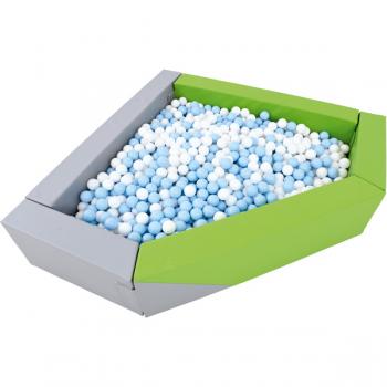 Ballbad 3eckig, grau-hellgrün, H 45, inkl. Bälle